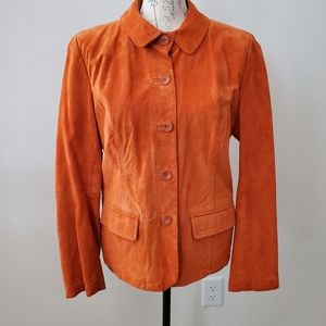Christopher & Banks Orange Suede Jacket Size M